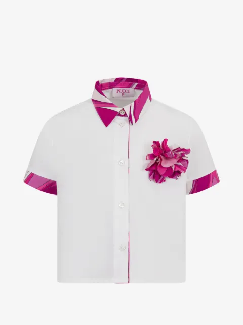 PUCCI Junior flower embellished shirt