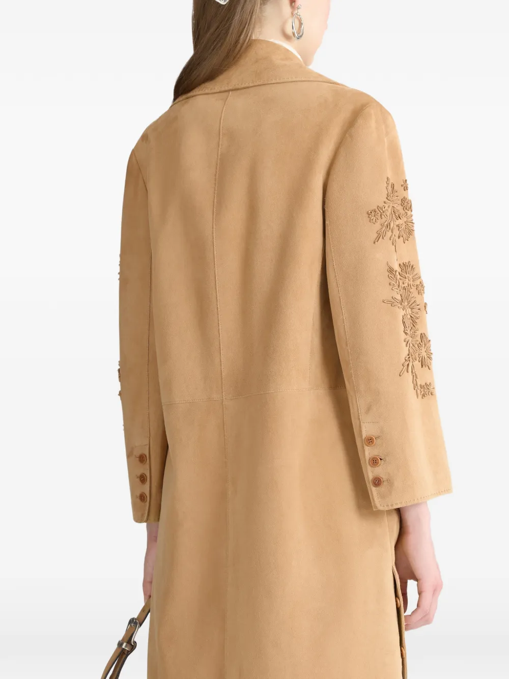 Ermanno Scervino Jas met geborduurde bloemen Beige