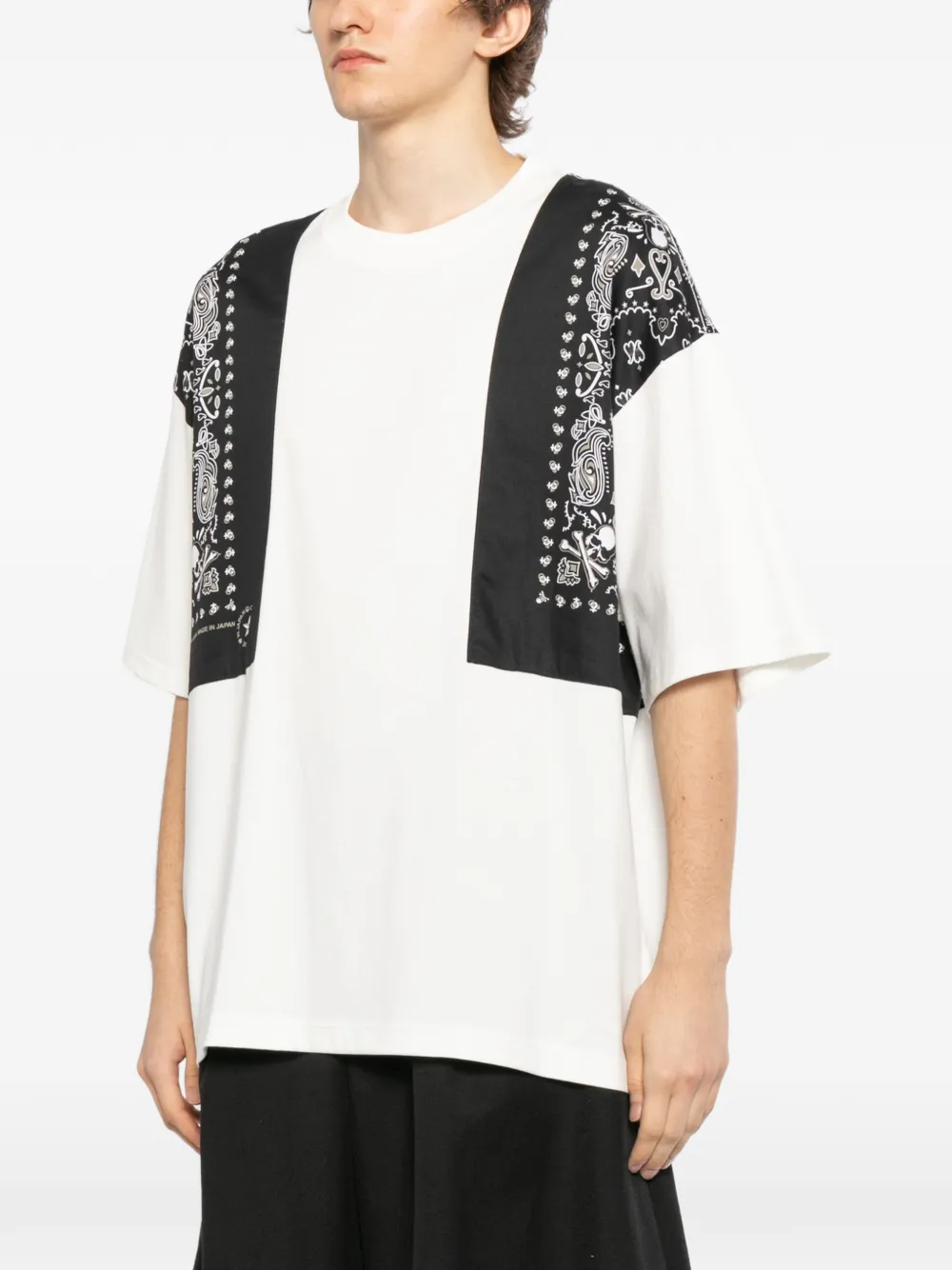 Mastermind Japan T-shirt met bandanaprint Wit
