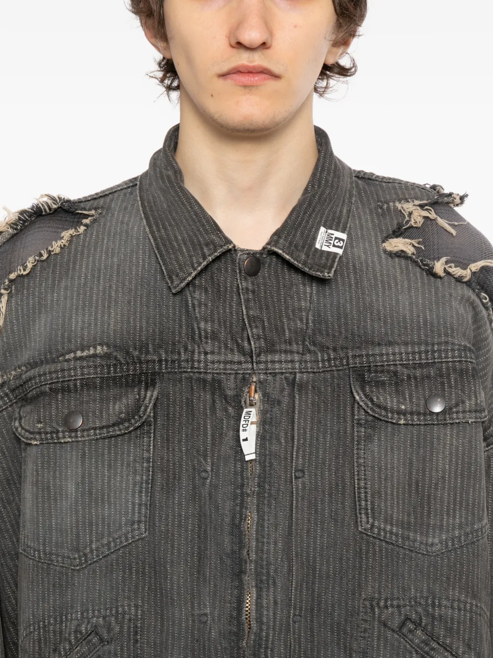 Maison MIHARA YASUHIRO Gerafeld jack met kraag Grijs