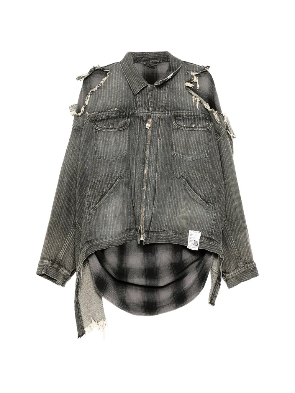 Maison MIHARA YASUHIRO distressed collared jacket - Grau