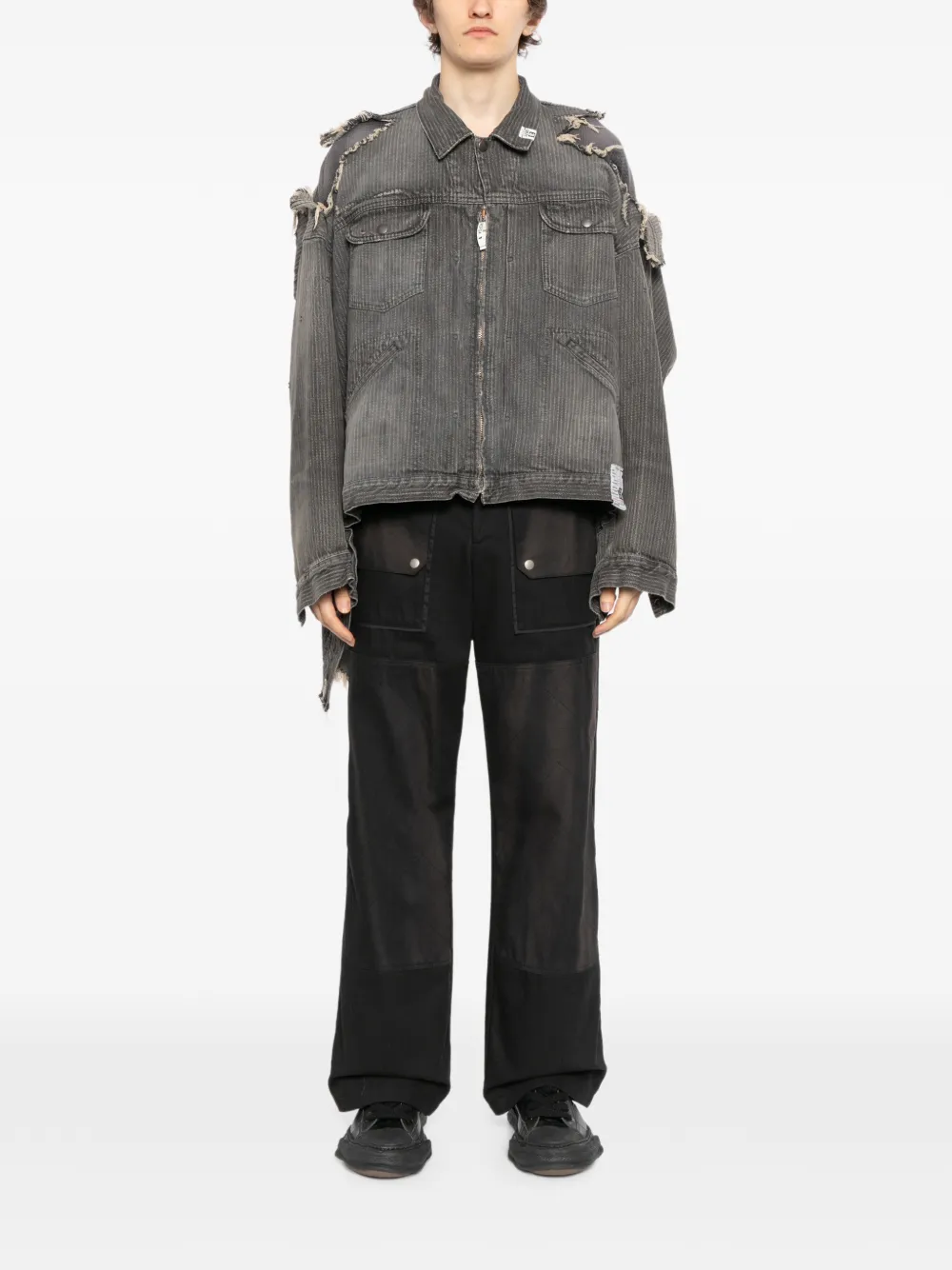Maison MIHARA YASUHIRO Gerafeld jack met kraag Grijs