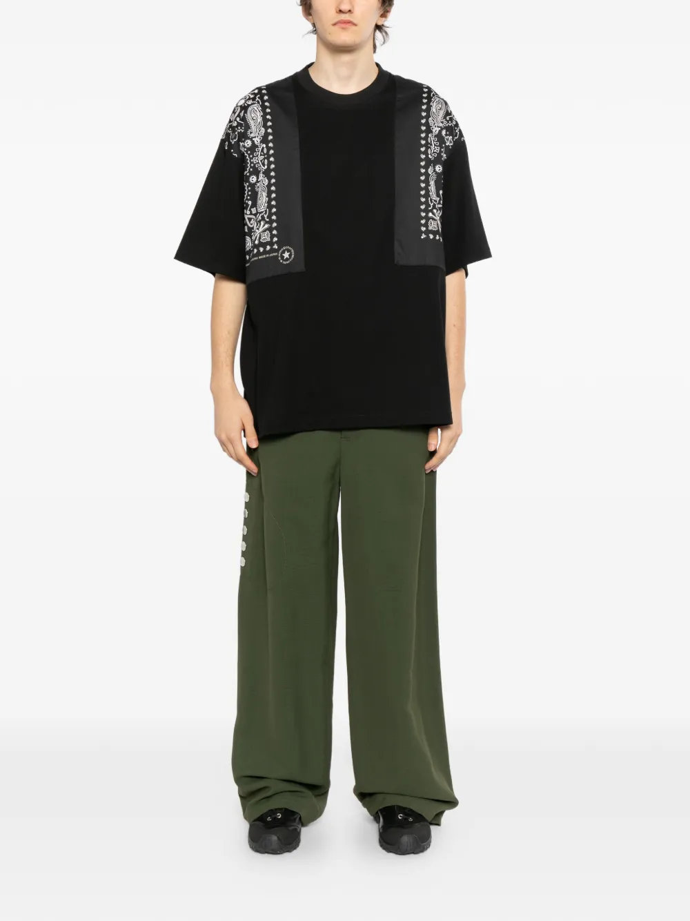 Mastermind Japan Bandana T-shirt met vlakken Zwart