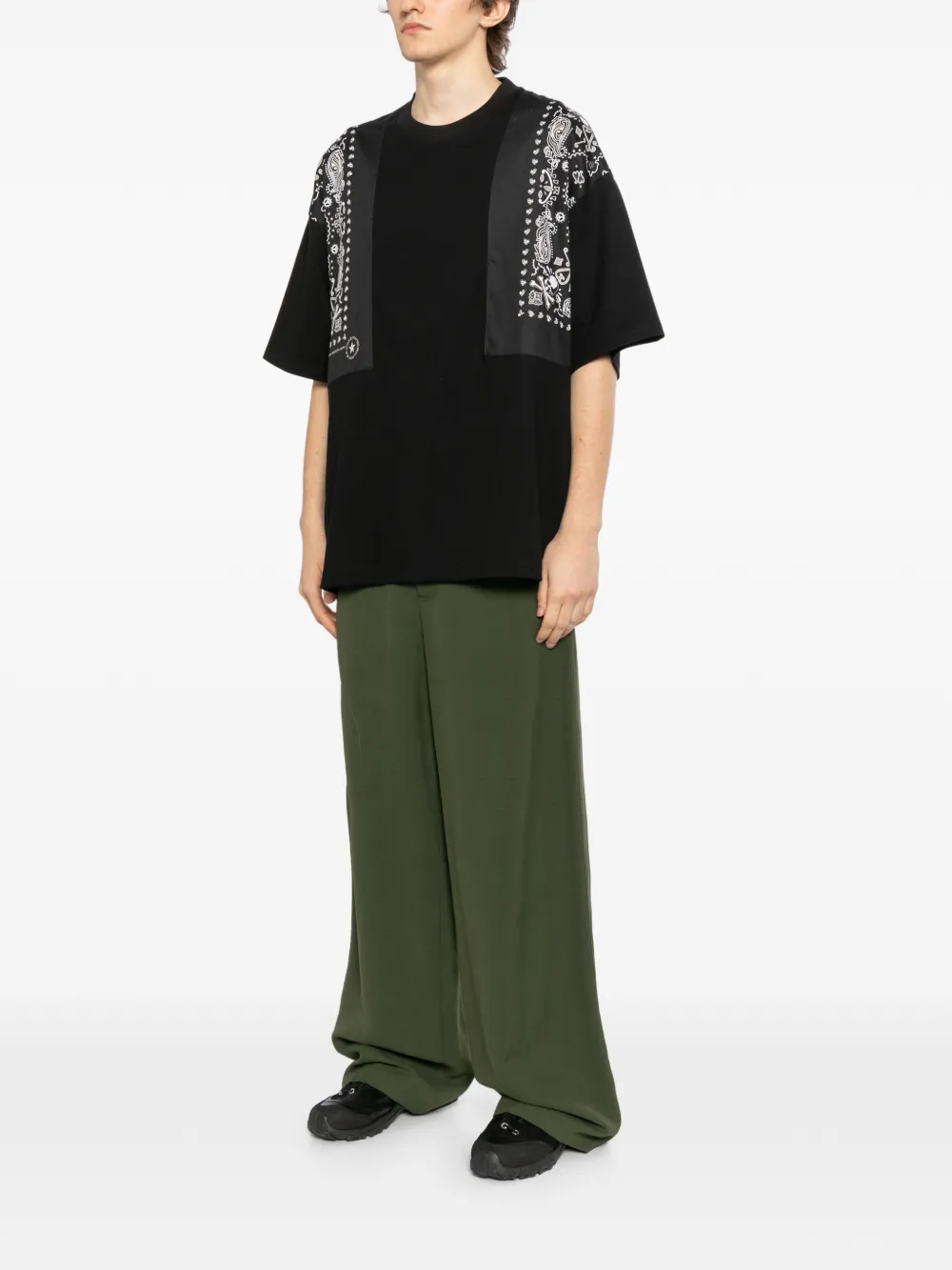 Mastermind Japan Bandana T-shirt met vlakken Zwart