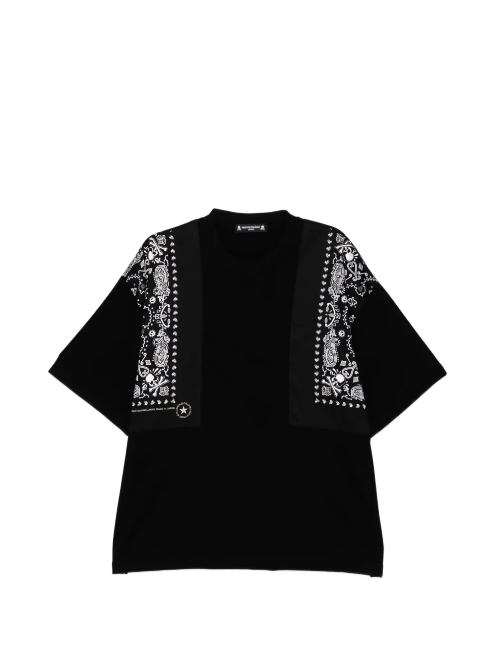 Mastermind Japan bandana panelled T-shirt - Schwarz
