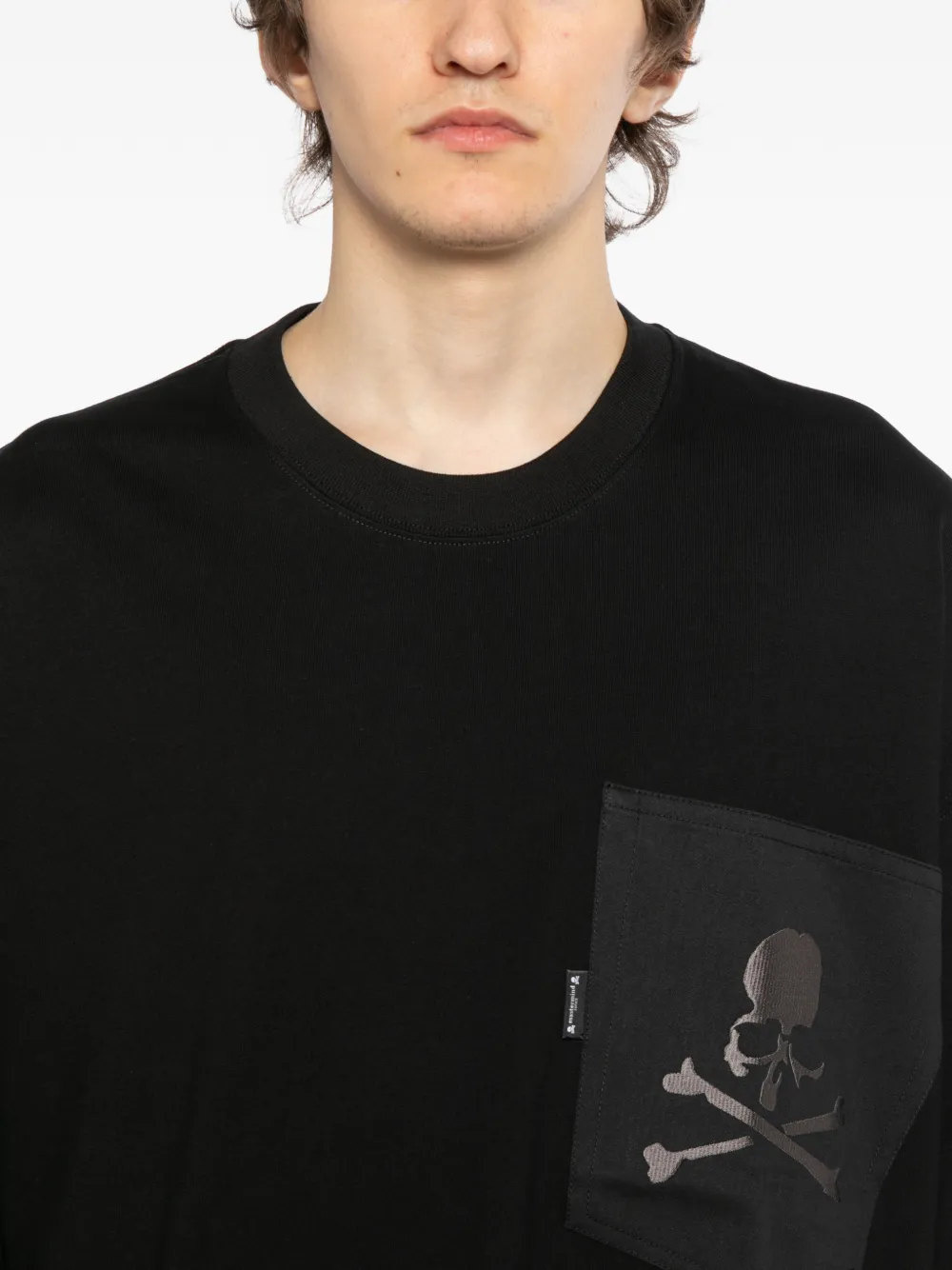 Mastermind Japan T-shirt met grafische print en zak Zwart