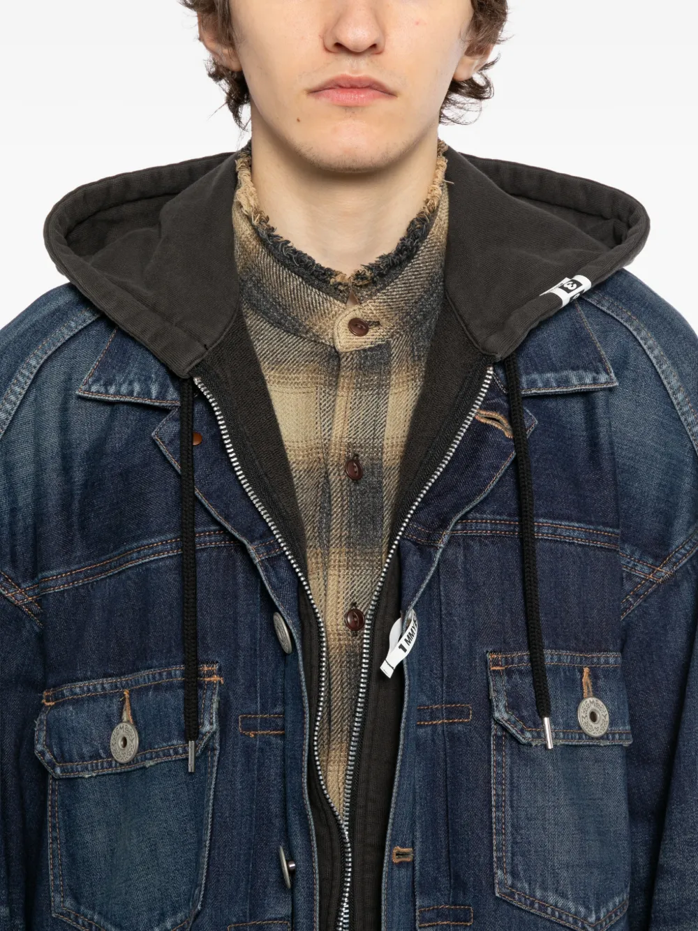 Maison MIHARA YASUHIRO Denim jack met capuchon Blauw