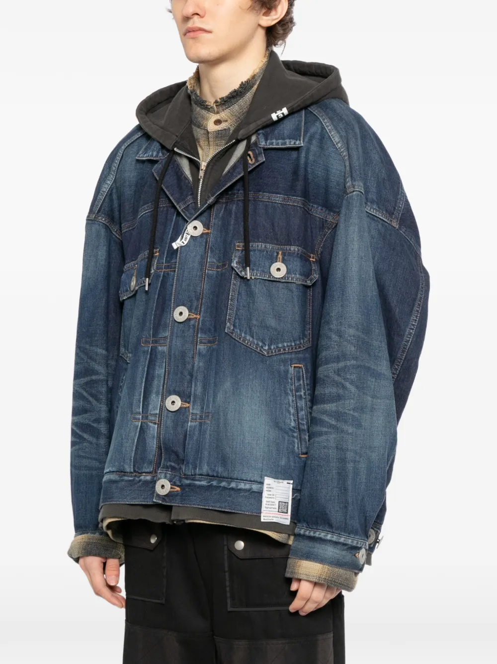 Maison MIHARA YASUHIRO Denim jack met capuchon Blauw