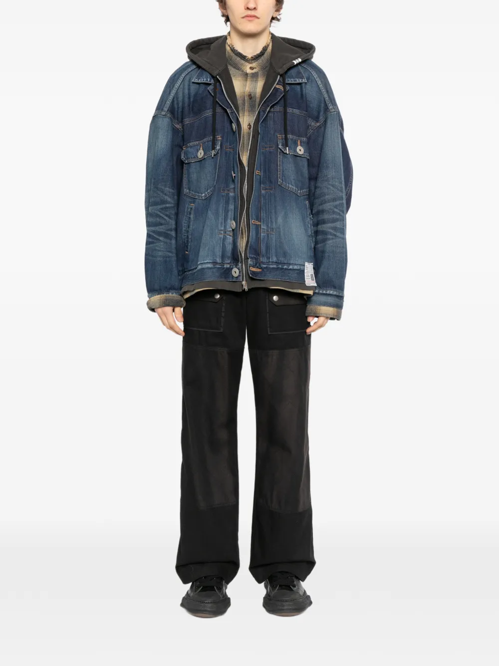 Maison MIHARA YASUHIRO Denim jack met capuchon Blauw