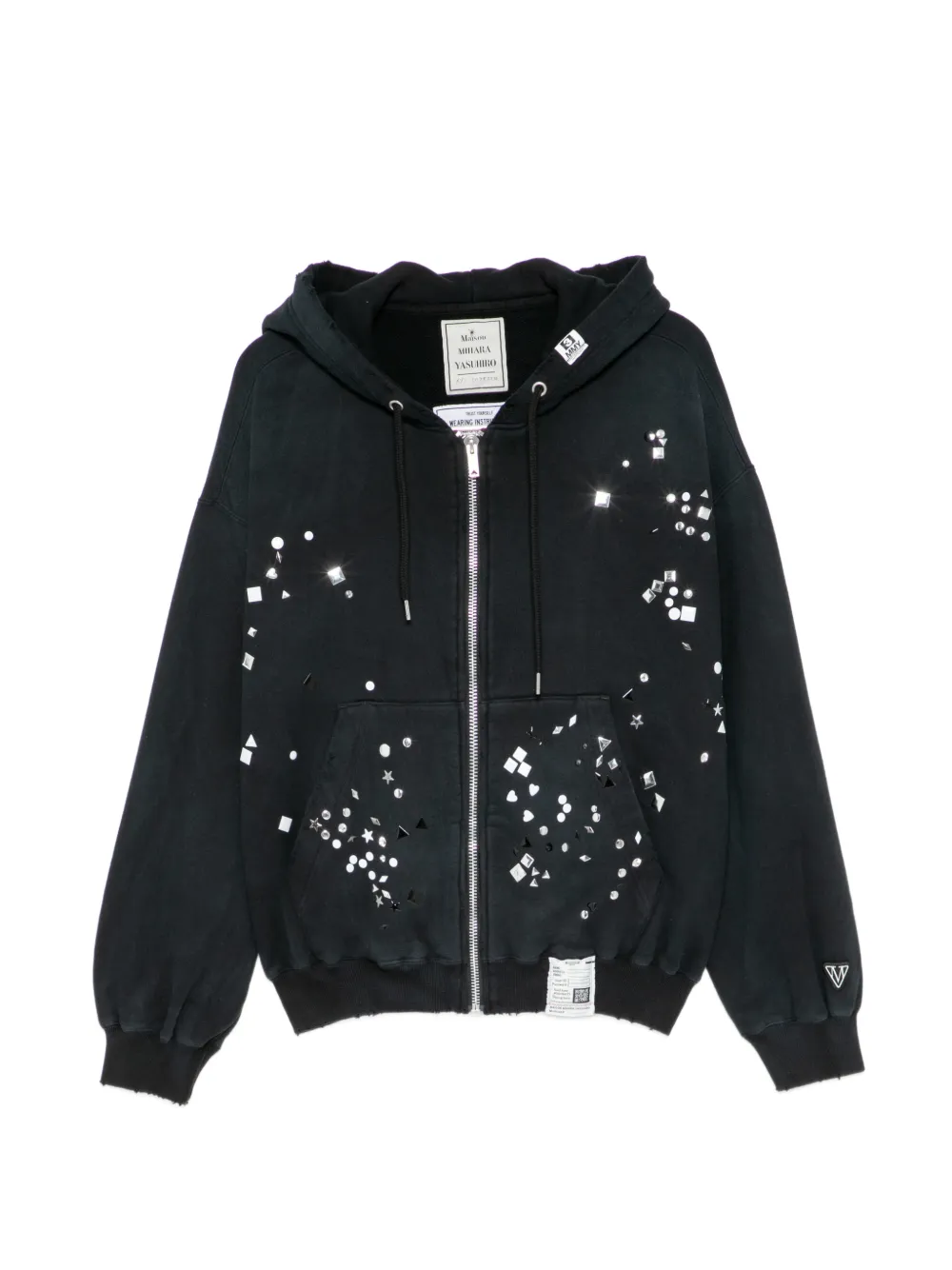 Maison MIHARA YASUHIRO stud-embellished hoodie - Black