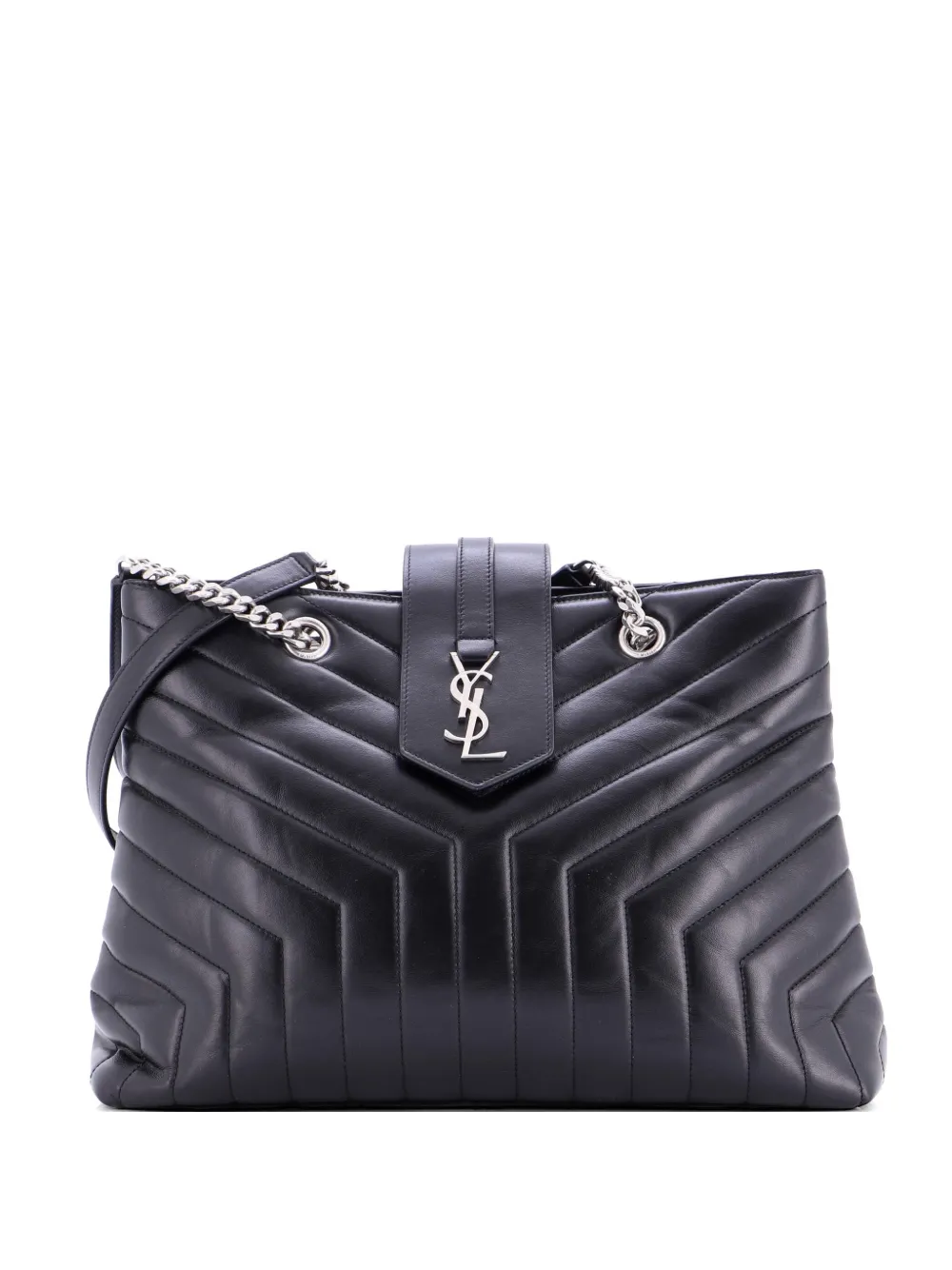 Saint Laurent Pre-Owned LouLou Matelasse Chevron Leather Large tote bag - Nero