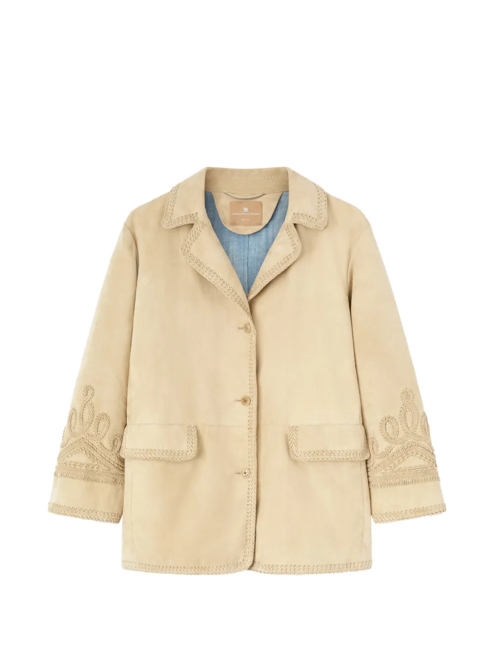 Ermanno Scervino embroidery suede jacket - Toni neutri