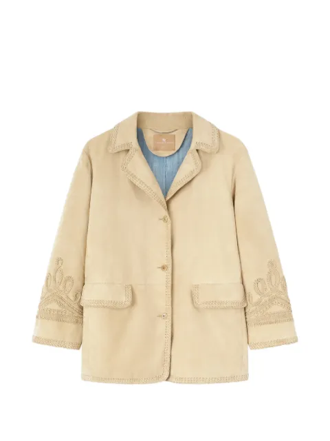 Ermanno Scervino embroidery suede jacket