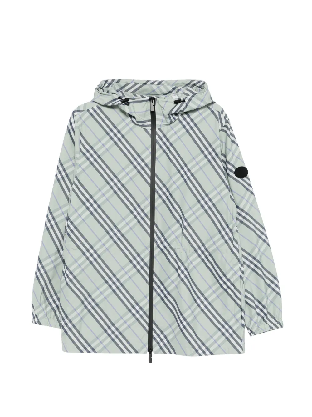 Burberry Giacca con cappuccio a quadri - Verde