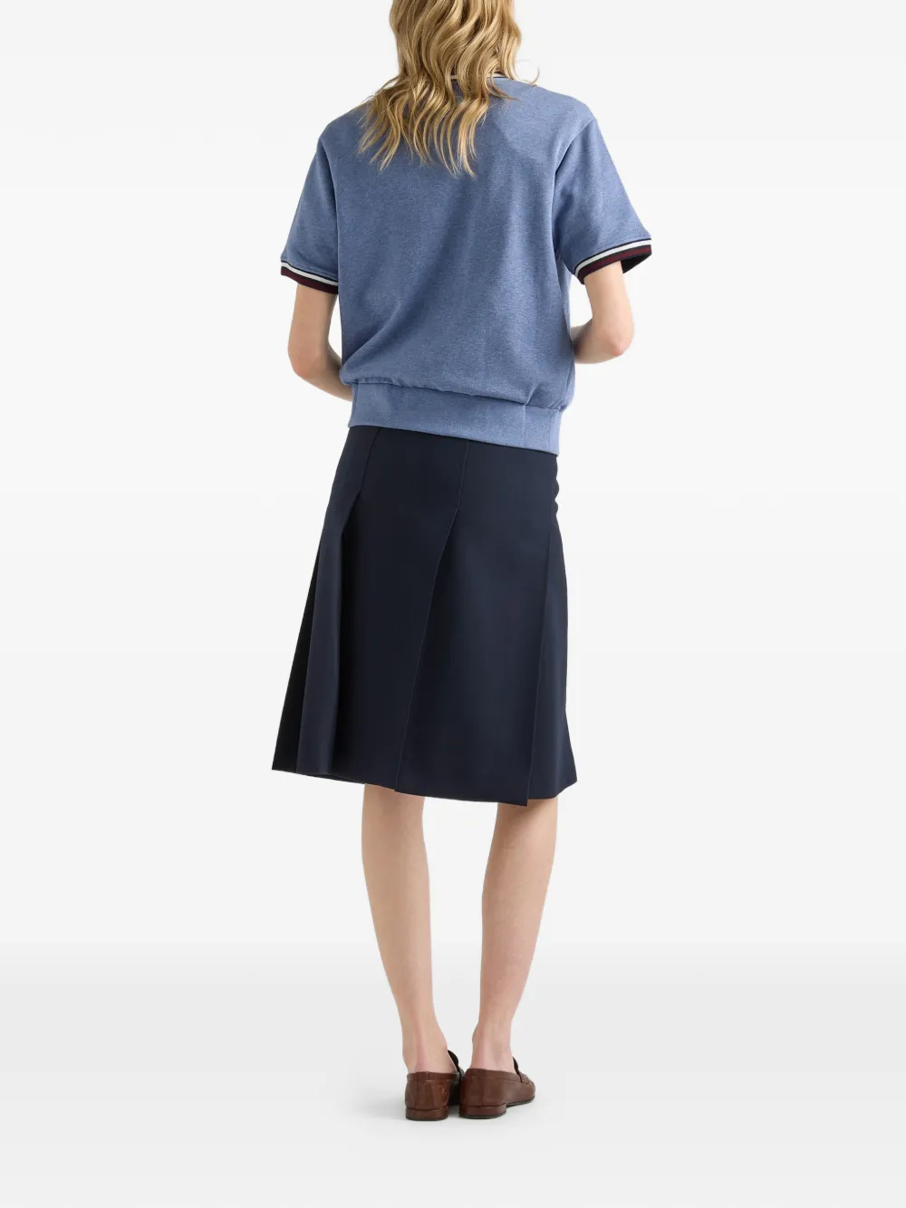 Prada Katoenen fleece sweater met V-hals Blauw