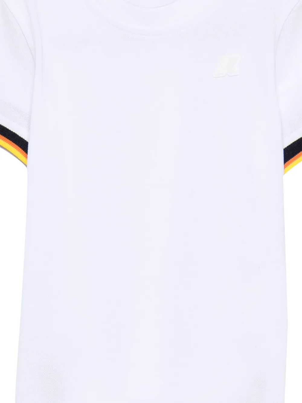 K Way Kids Geribbeld T-shirt met ronde hals Wit