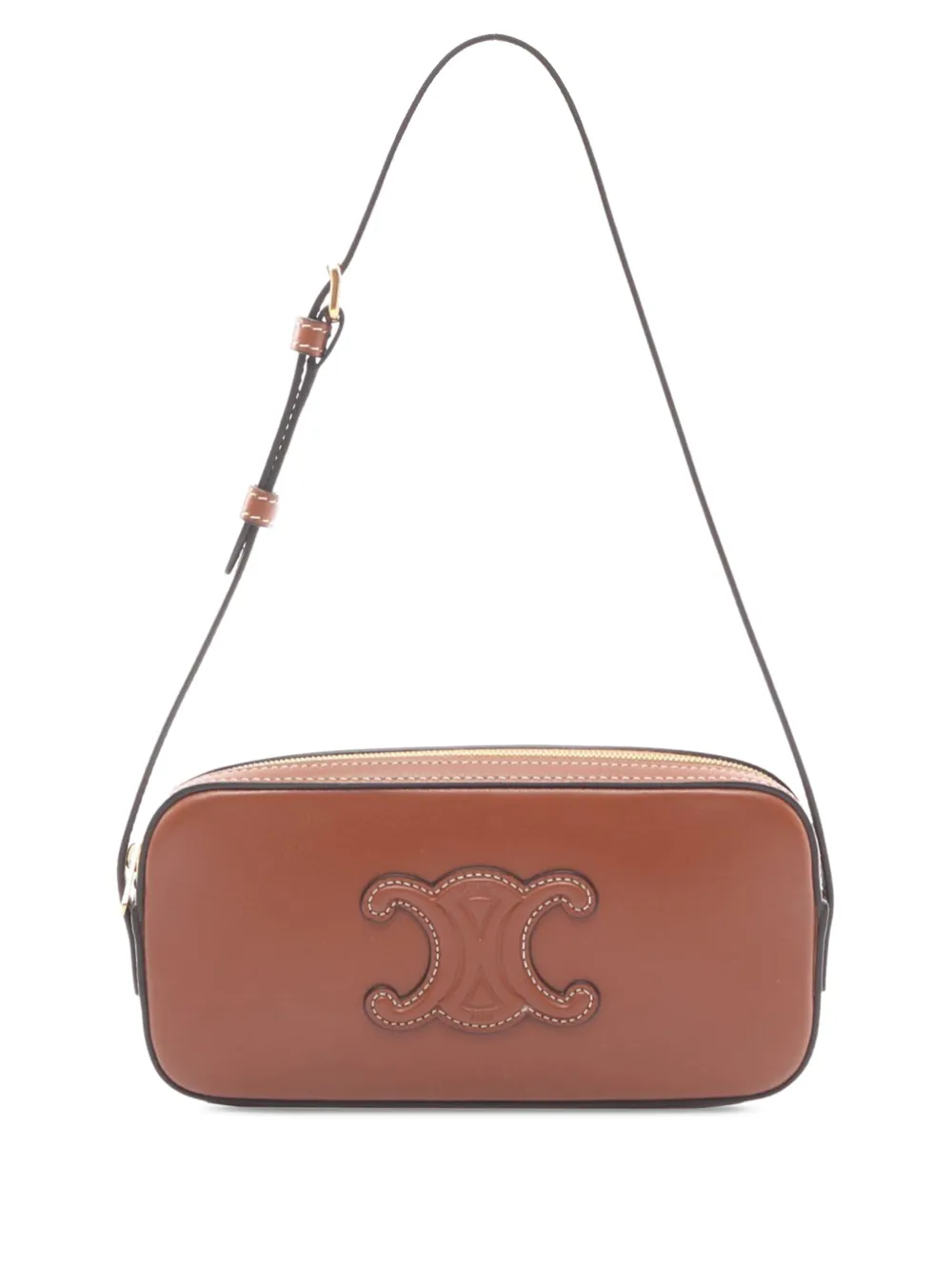 Celine Pre-Owned 2010-2026 Mini Calfskin Cuir Triomphe Camera shoulder bag - Marrone