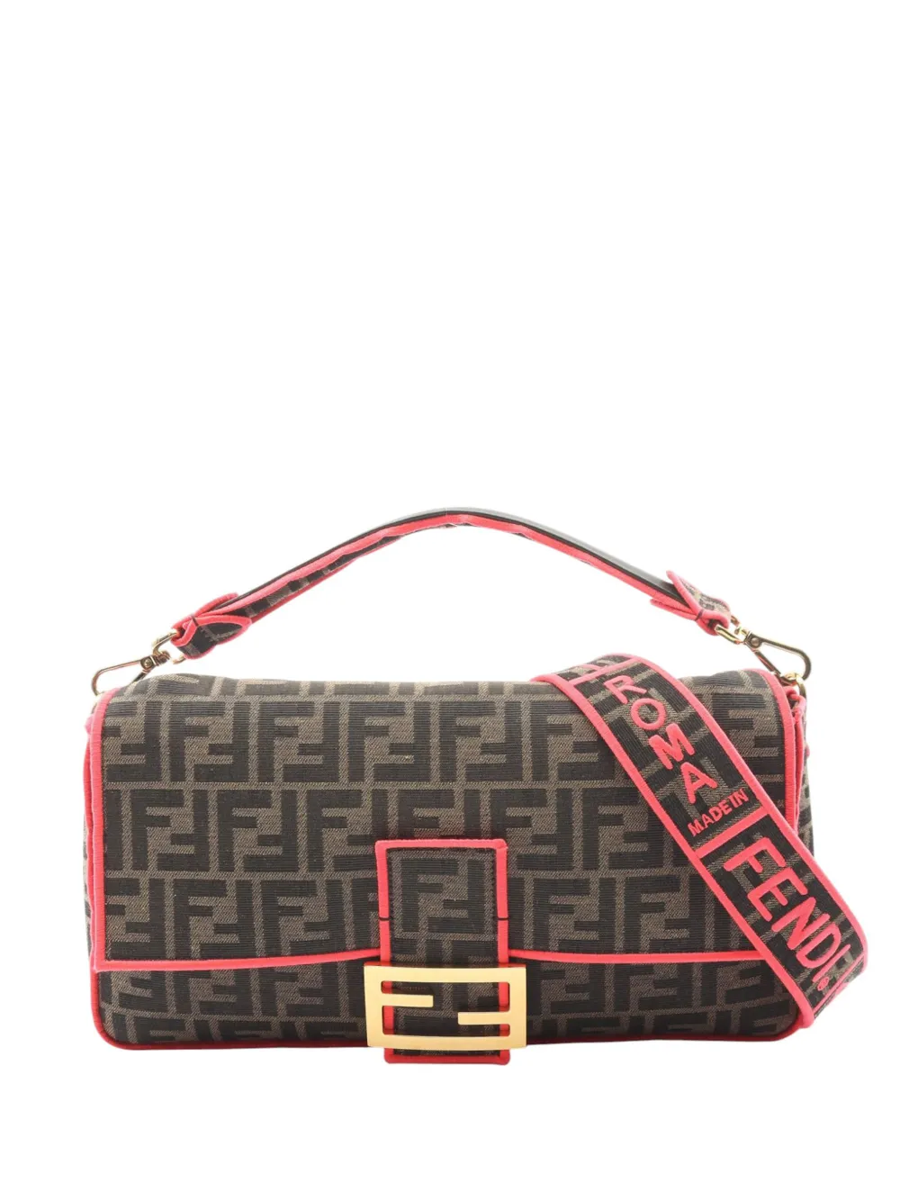 Fendi Pre-Owned Borsa a tracolla Baguette in tela con motivo Zucca 2000-2010 - Marrone