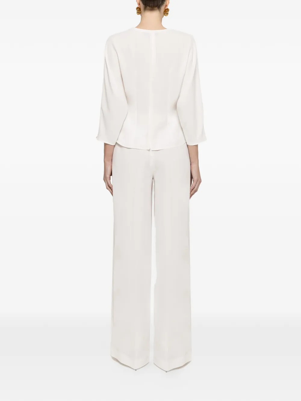  Nissa High-waisted Crepe Trousers - White 