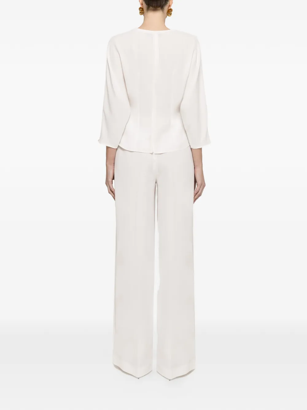 NISSA Crêpe top met V-hals Wit