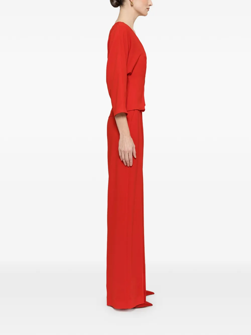  Nissa V-neck Ring Top - Red 
