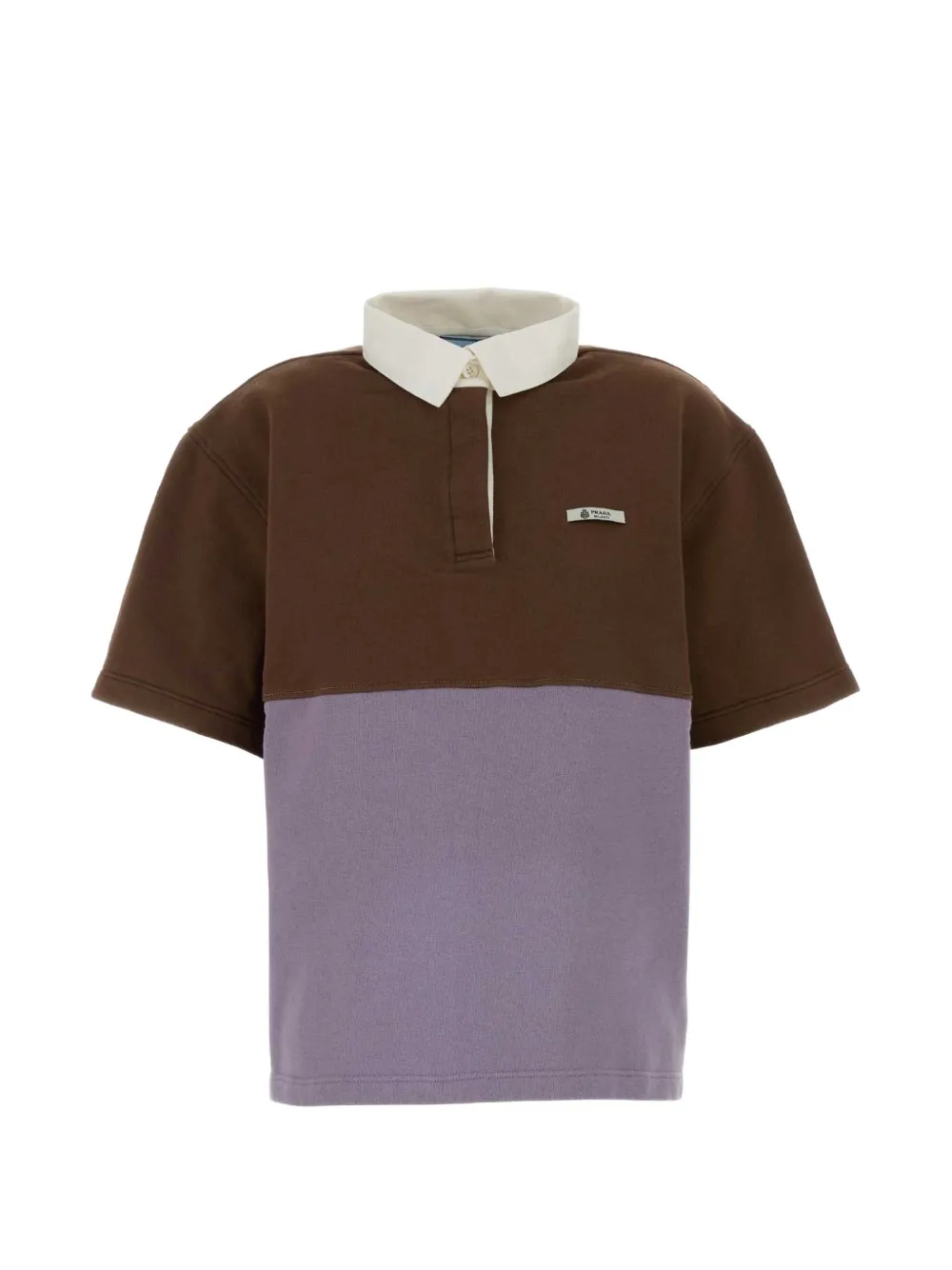 Prada two-tone cotton polo shirt - Marrone
