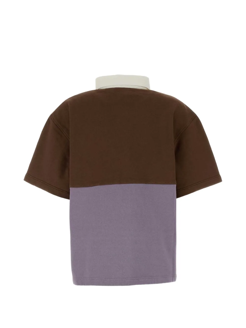 Prada Tweekleurig katoenen poloshirt Bruin