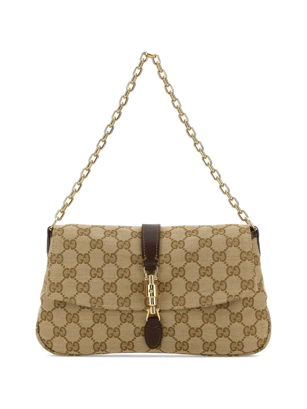 Gucci Schultertasche mit GG-Muster - Nude