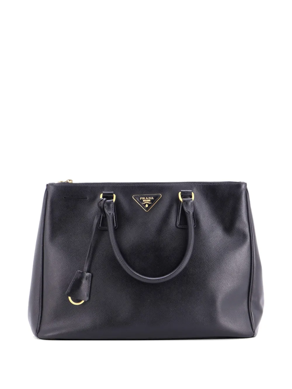 Prada Pre-Owned Double Zip Lux Saffiano Leather Large tote bag - Nero