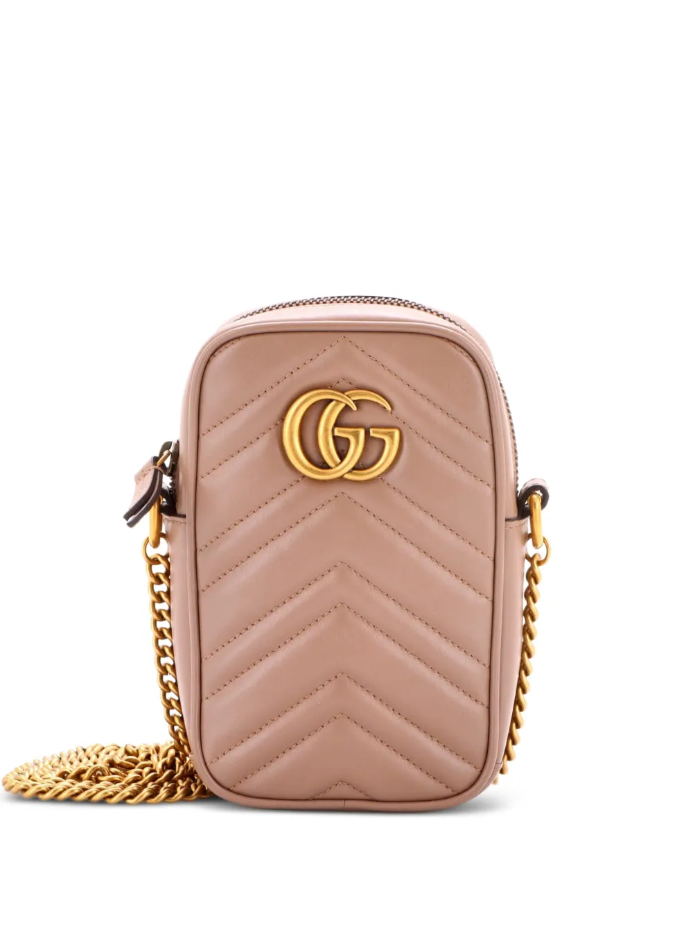Gucci Pre-Owned GG Marmont Vertical Phone Matelasse Leather Mini crossbody bag - Toni neutri