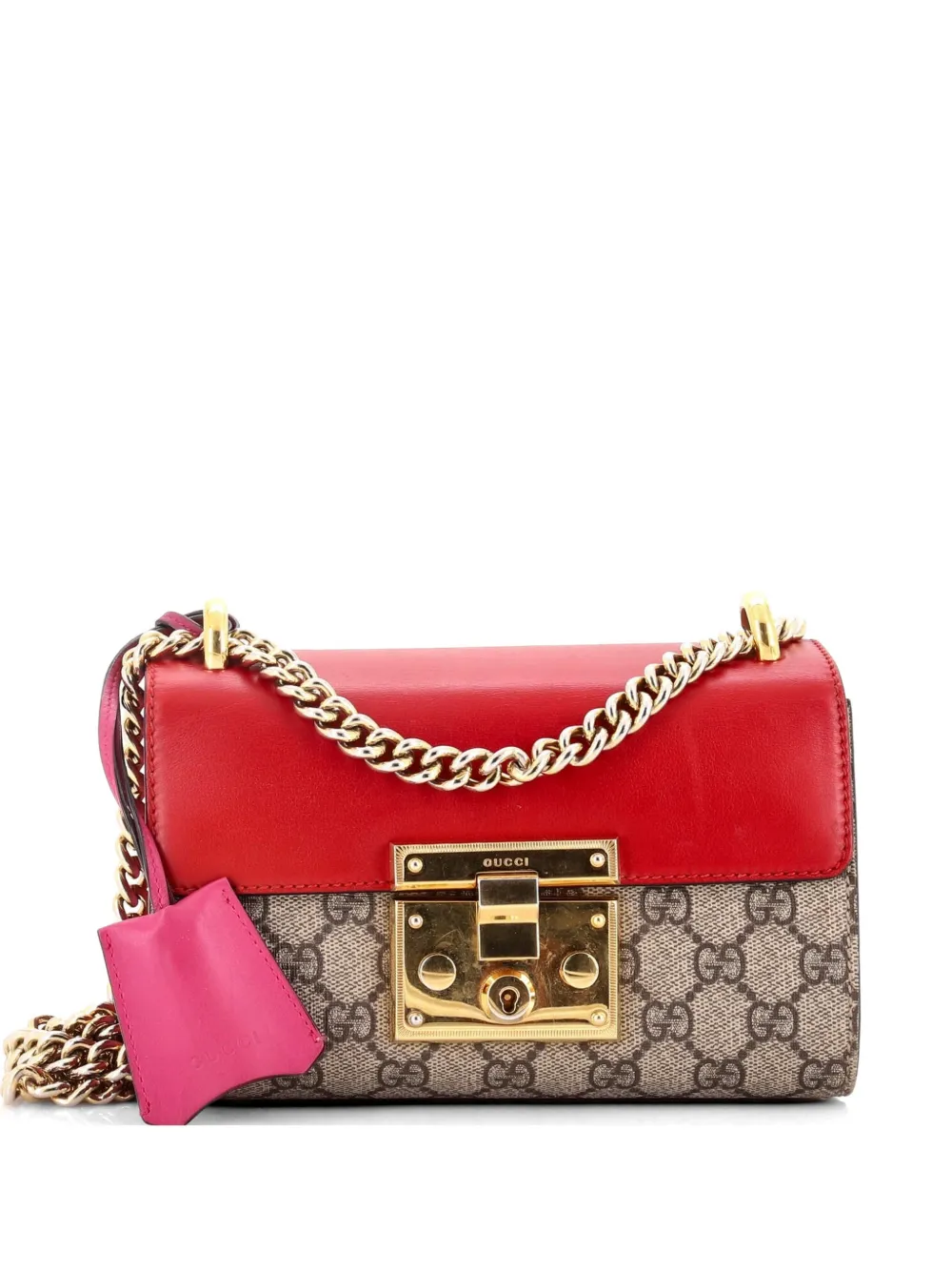 Gucci Pre-Owned Padlock Shoulder Bag GG Coated Canvas and Leather Small crossbody bag - Marrone
