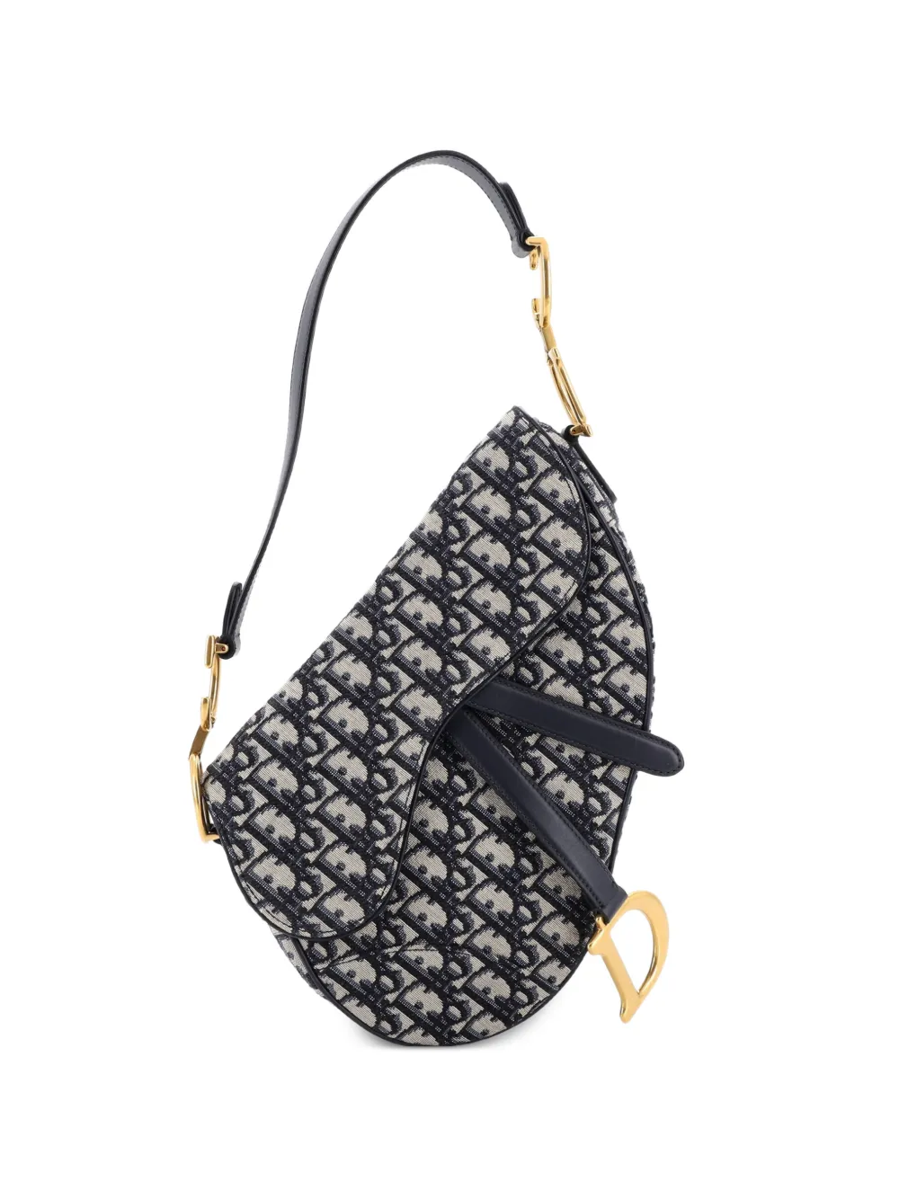 Christian Dior Pre-Owned Saddle Handbag Oblique Canvas Medium shoulder bag - Blau