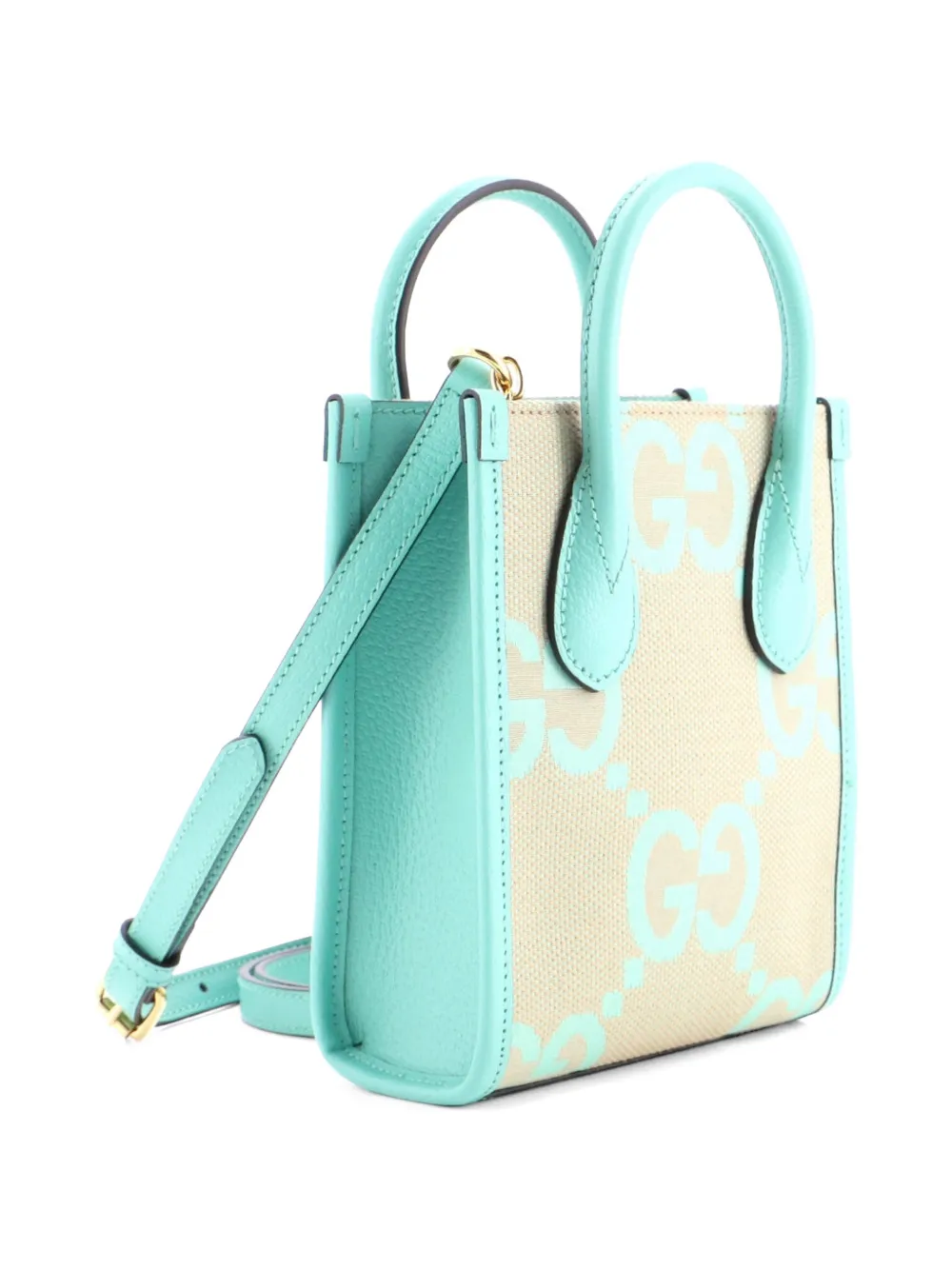 Gucci Pre-owned Vertical Tote Jumbo GG Canvas Mini Crossbody Bag in Green, view 3