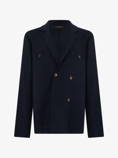 slowear double-breasted knitted blazer