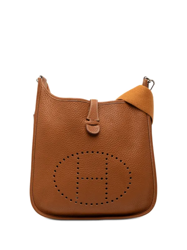Hermès Pre-owned 2005 Clemence Evelyne II 29 Crossbody Bag in Brown