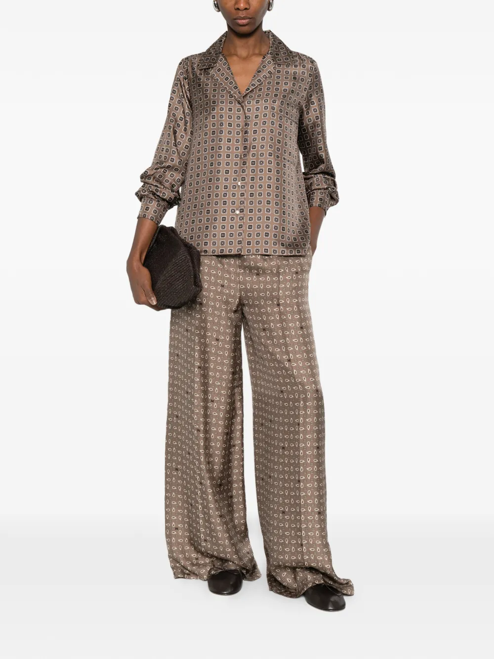 Max Mara Disco blouse met print Beige