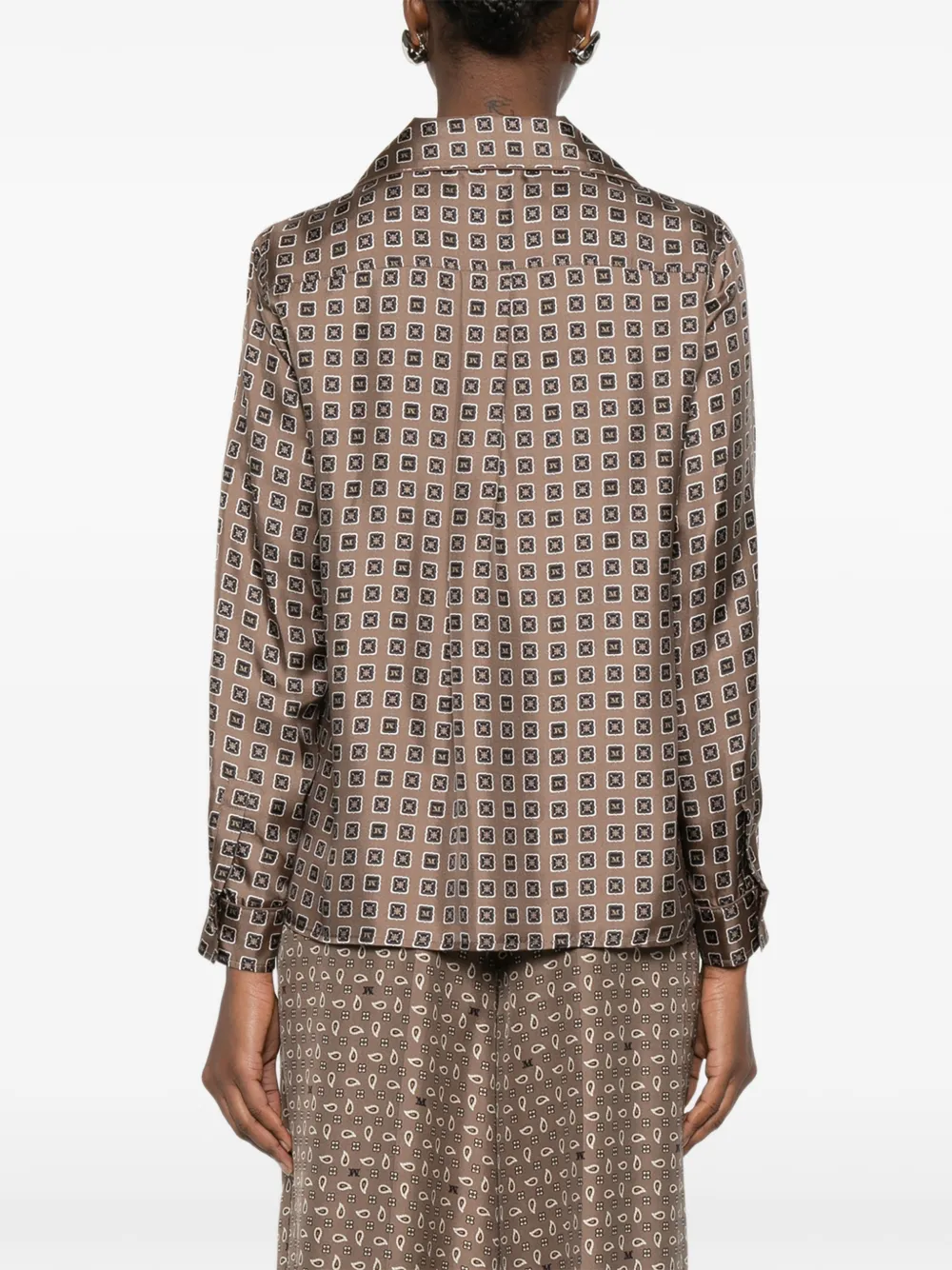 Max Mara Disco blouse met print Beige