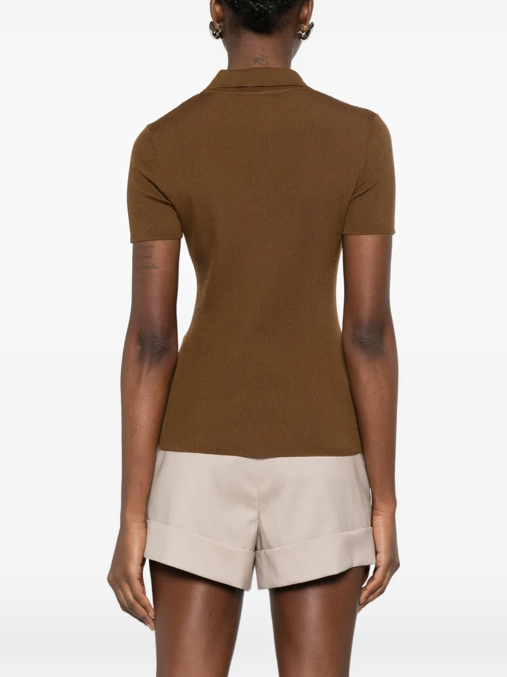 Max Mara Albero top met V-hals Bruin