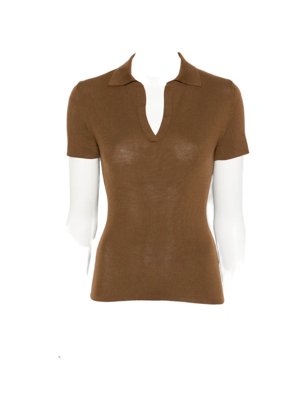Max Mara Albero V-neck top - Marrone