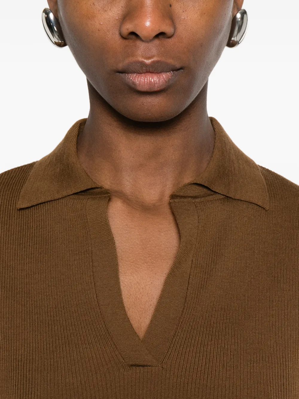 Max Mara Albero top met V-hals Bruin