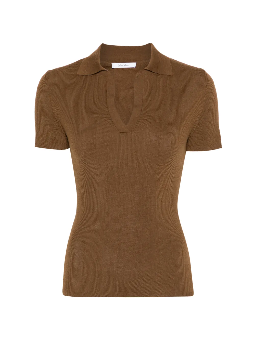 Max Mara Albero V-neck top - Marrone