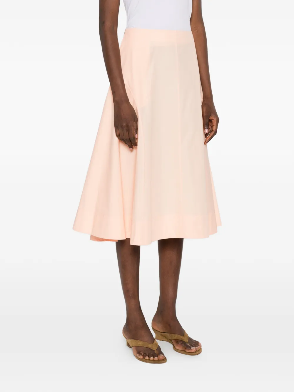 KHAITE Artin midi-rok met vlakken Roze