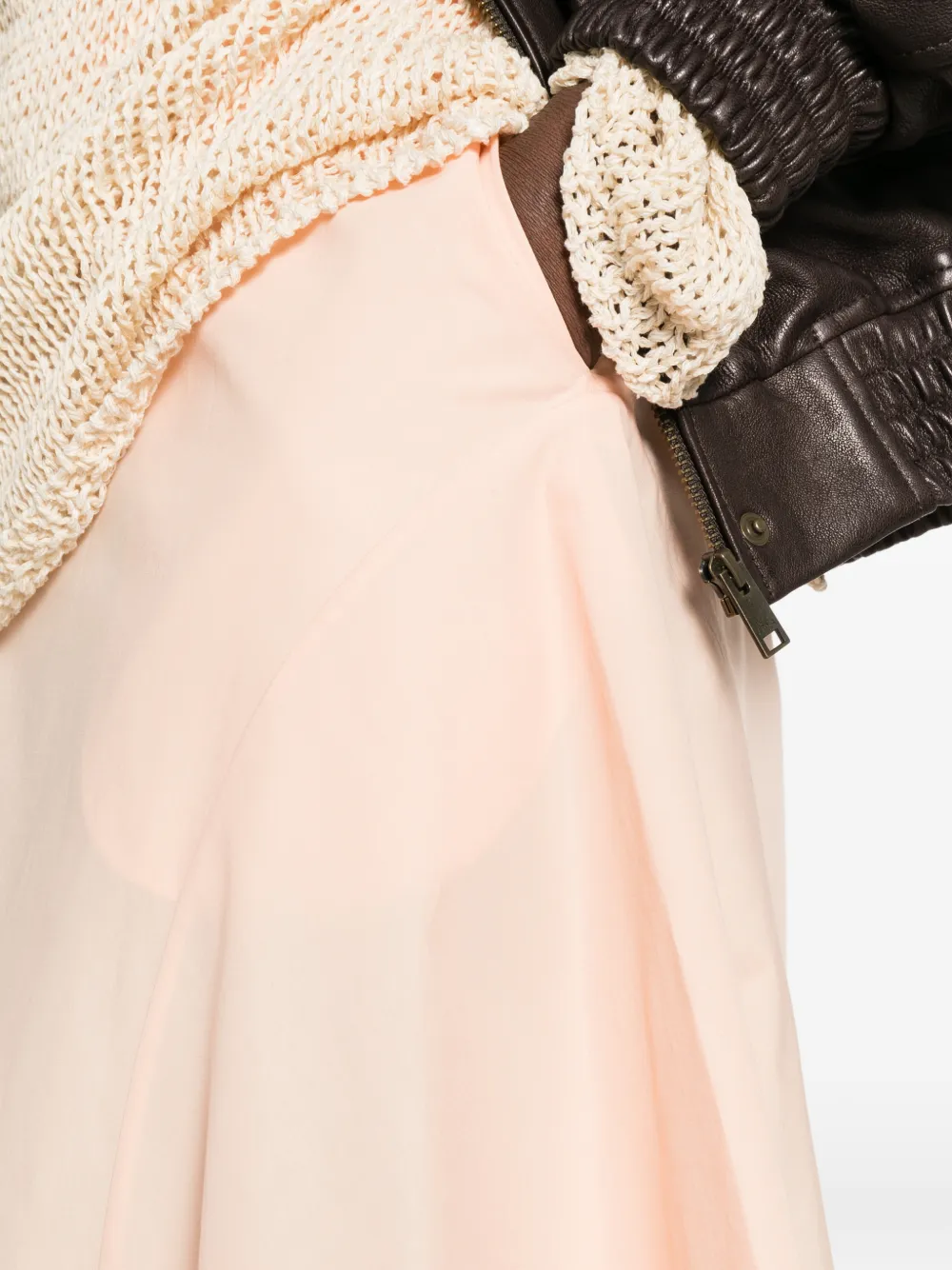 KHAITE Artin midi-rok met vlakken Roze