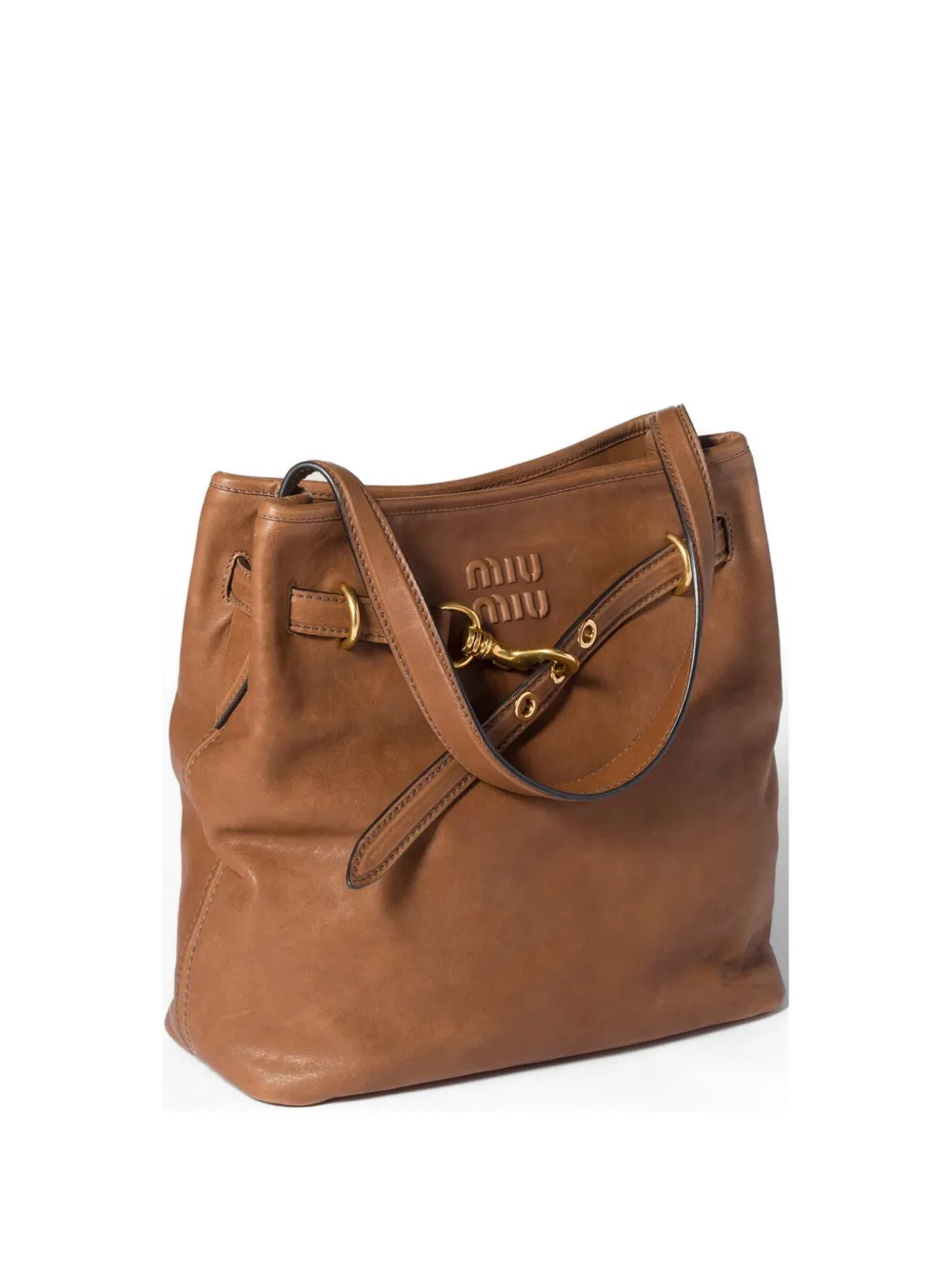 Miu Miu Aventure nappa-leather bucket bag - Brown