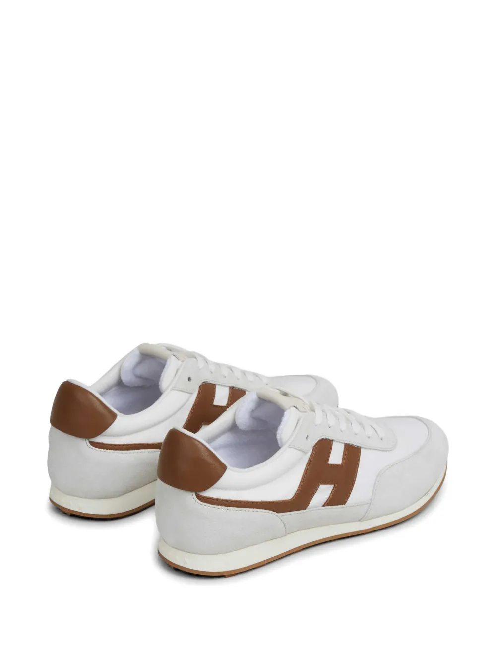 Hogan logo-patch suede-panel sneakers Wit