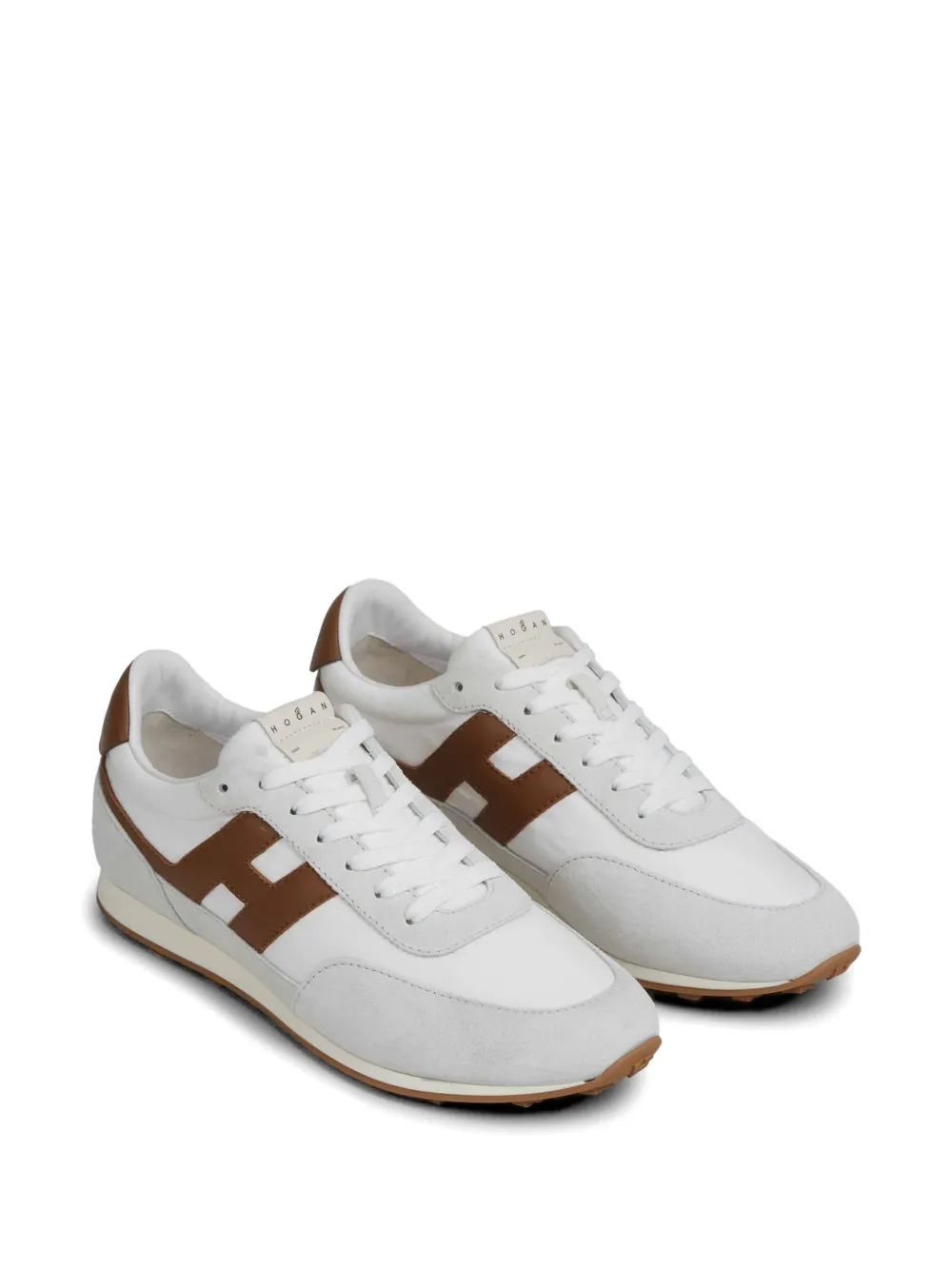 Hogan logo-patch suede-panel sneakers Wit