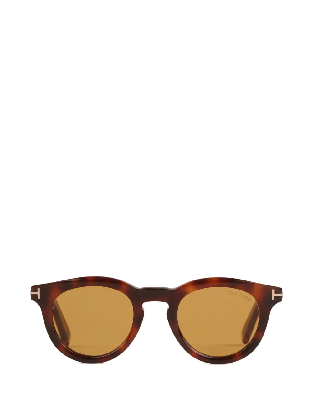 TOM FORD t-logo round-frame sunglasses | Brown | Image 1