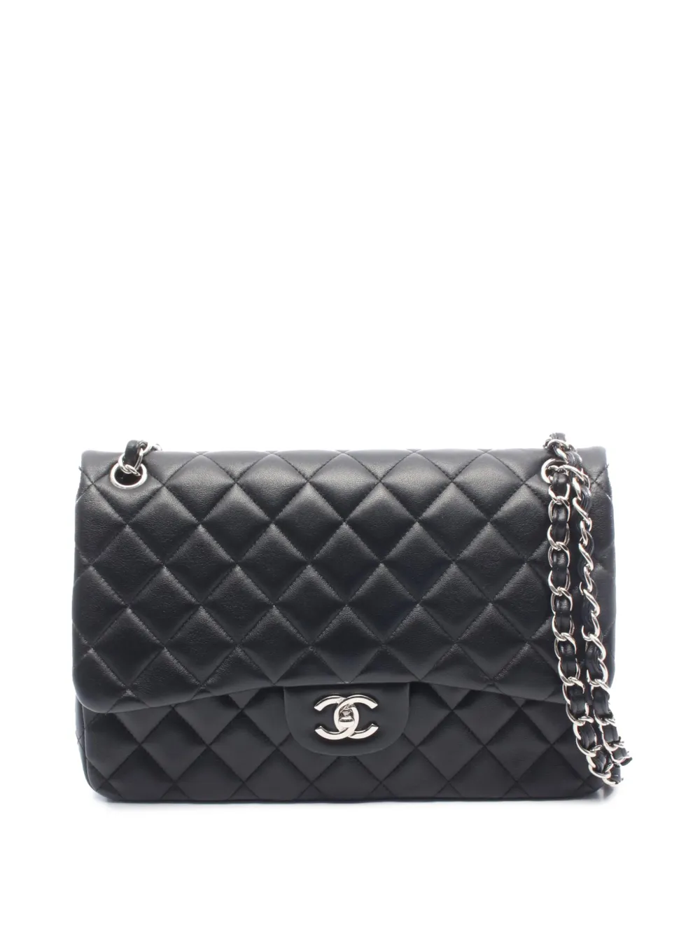 CHANEL Pre-Owned 2019 Jumbo Classic Lambskin Double Flap shoulder bag - Nero