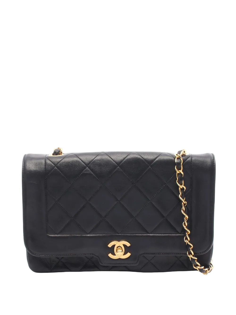CHANEL Pre-Owned 1991-1994 Medium Lambskin Diana Full Flap shoulder bag - Nero