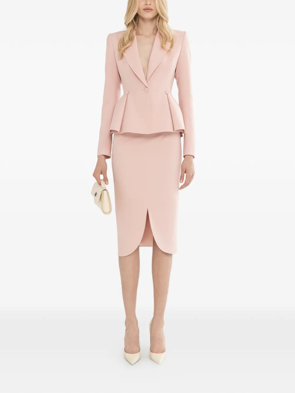 NISSA high-waisted pencil midi skirt - Rosa